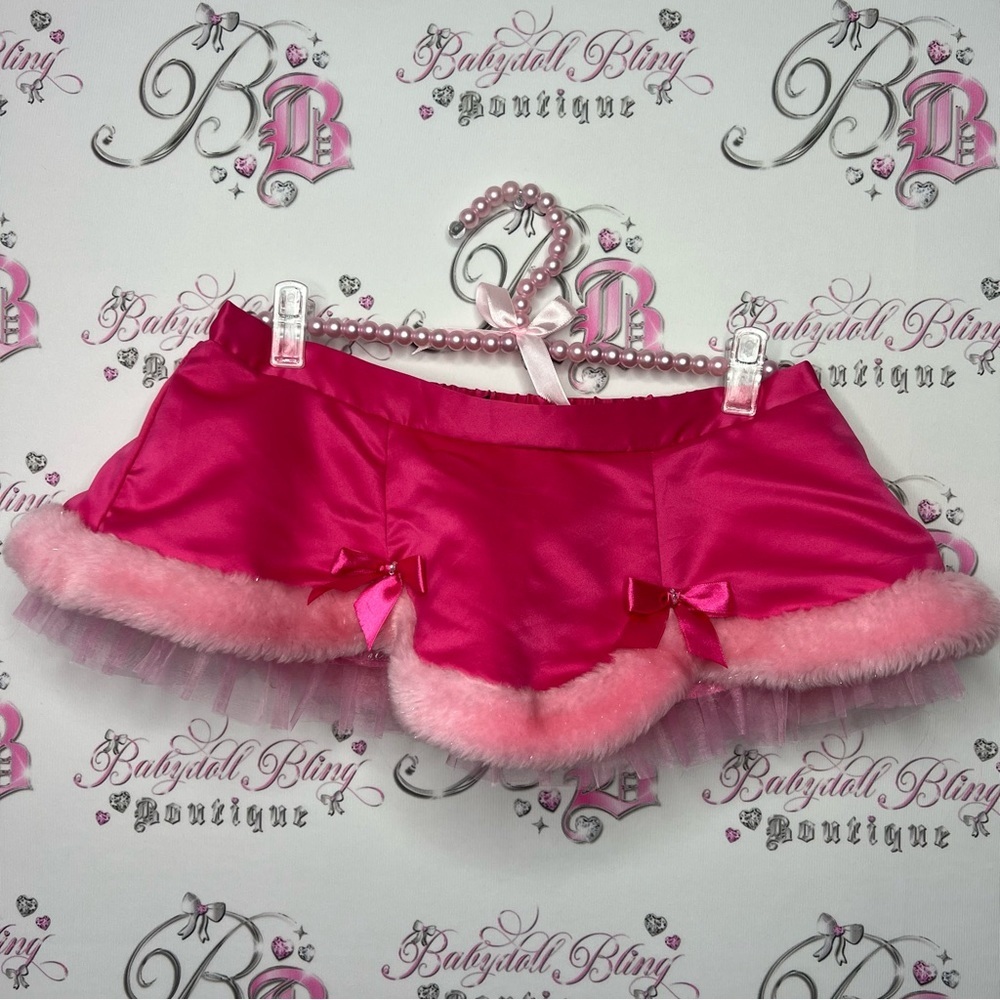 Victoria secret sexy little things skirt Christmas pink furry fur bottom sparkly